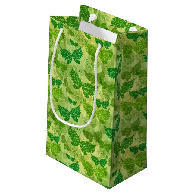Spring Green Pattern Small Gift Bag (Back Angled)