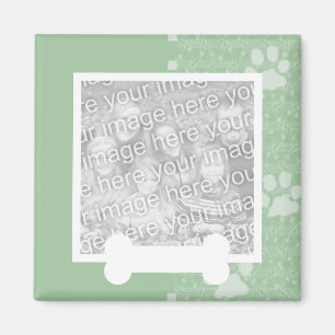 Spring Green Paws and Bone Pet Photo Magnets
