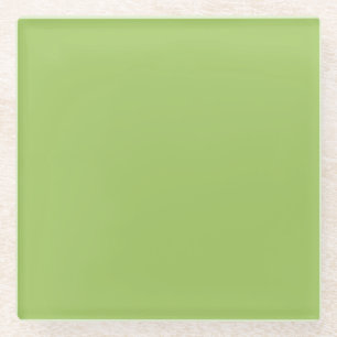 Spring Green, Plain Light Green, Solid Light Green Glass Coaster