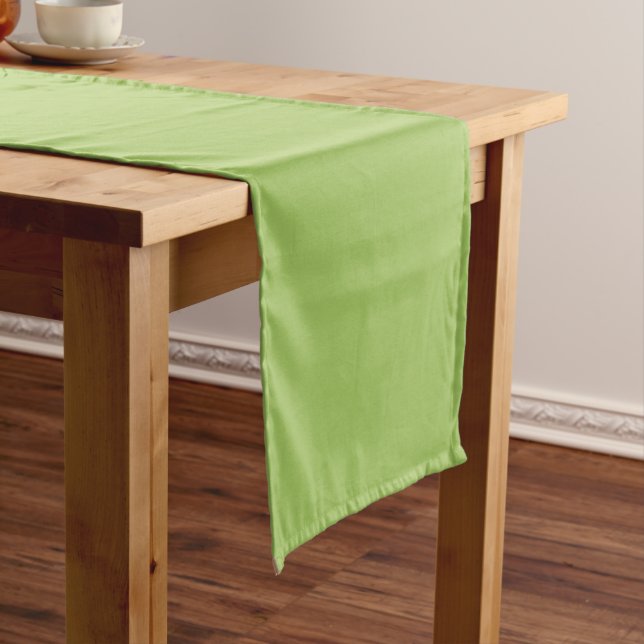 Spring Green, Plain Light Green, Solid Light Green Short Table Runner (In Situ)