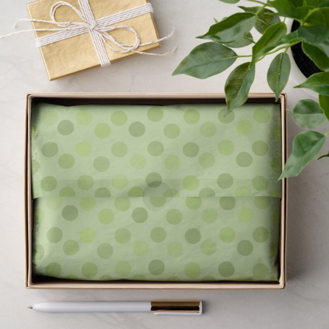 spring green polka dots tissue paper (Gift)