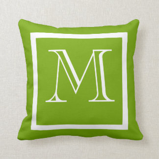 Spring Green Positive Negative Monogrammed Pillow