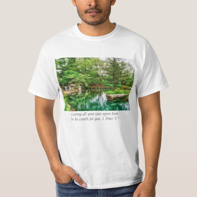 Spring Green Reflections Bible Verse T-Shirt (Front)