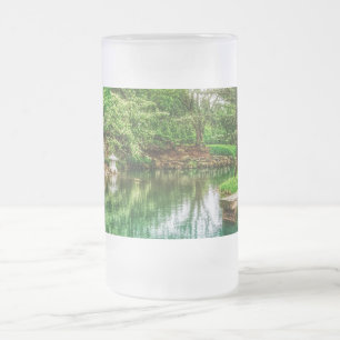 Spring Green Reflections Frosted Glass Beer Mug