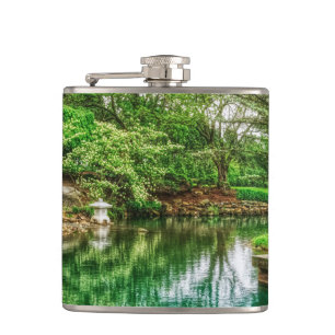 Spring Green Reflections Hip Flask
