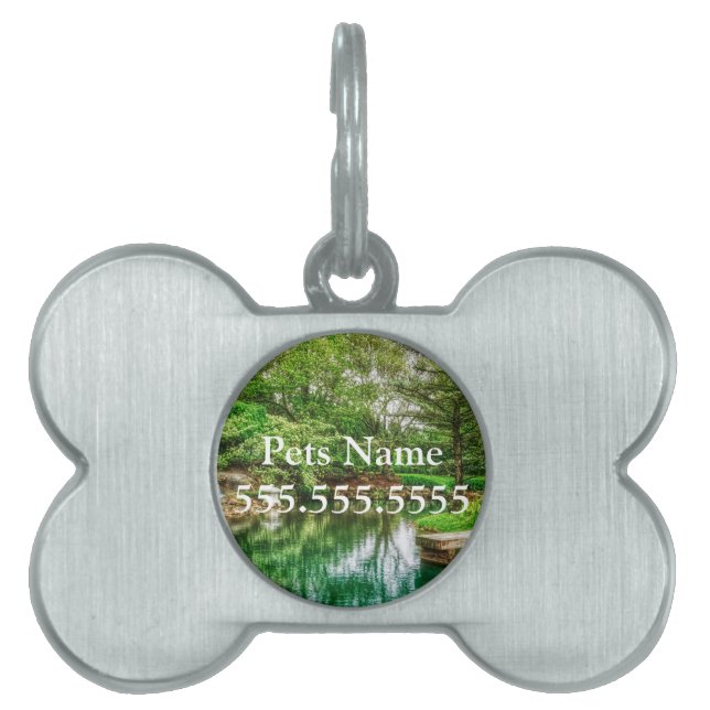 Spring Green Reflections Pet ID Tag (Front)