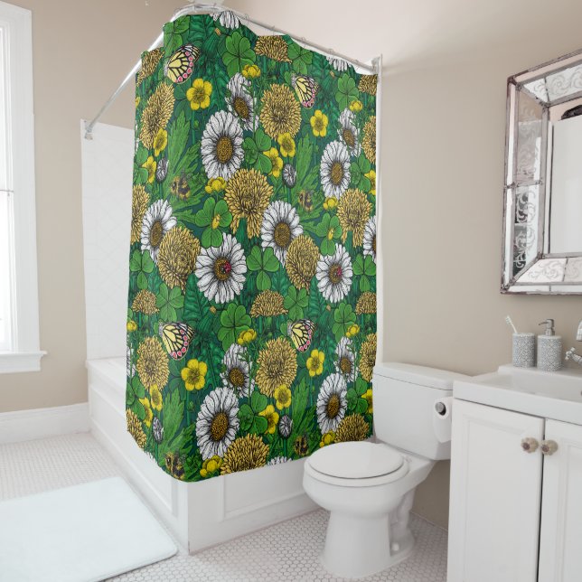 Spring green shower curtain (In Situ)