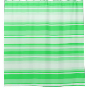 Spring green stripes shower curtain