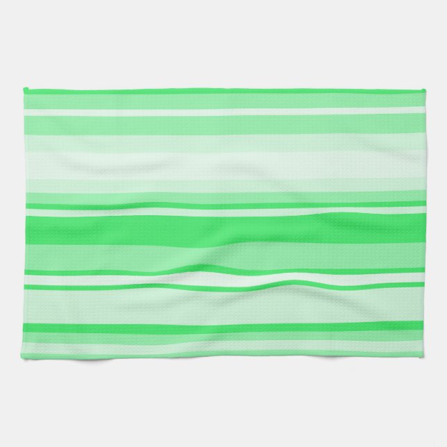 Spring green stripes tea towel (Horizontal)