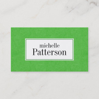 Spring Green Suede Look Modern Business Cards