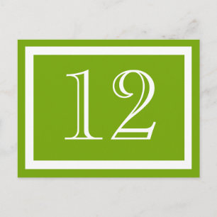Spring Green Table Number Cards
