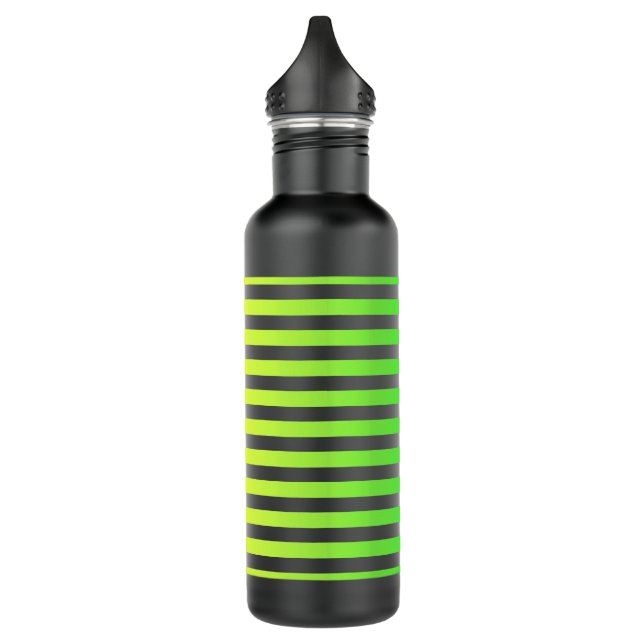 Spring Green Yellow Gradient Stripes Black 710 Ml Water Bottle (Left)