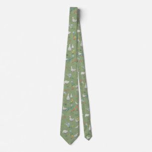 Spring greens duck pond neck tie
