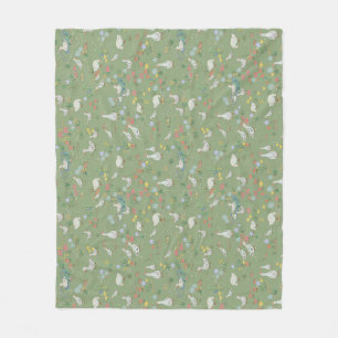 Spring greens duck pond Tissue Paper Fleece Blanket
