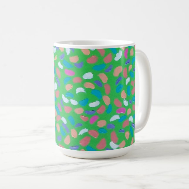Spring Greens Painterly Art  Coffee Mug (Front Right)