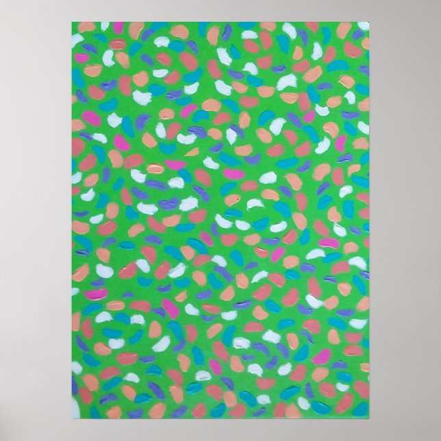 Spring Greens Painterly Art Poster (Front)