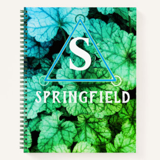 Spring Greens Rainbow Monogram - Colourful Foliage Notebook