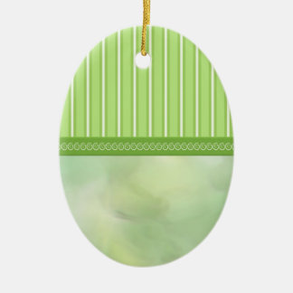 Spring Greens Stripes and Swirls Egg Ceramic Tree Decoration
