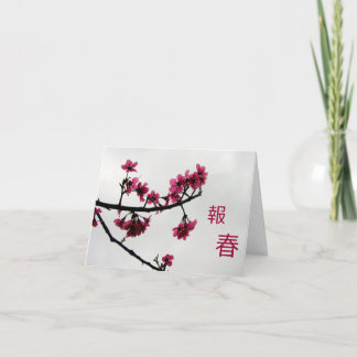Spring Greetings/Cherry Blossoms Kanji Card