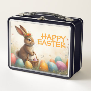 Spring Greetings from the Easter Bunny Metal Lunch Box