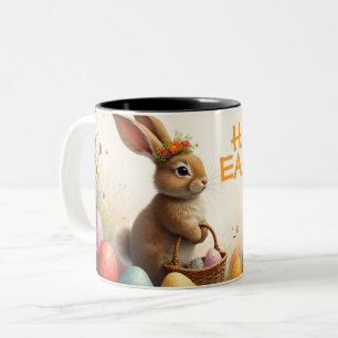 Spring Greetings from the Easter Bunny Two-Tone Coffee Mug