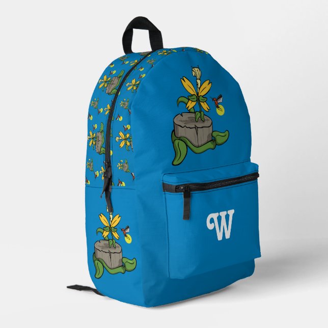 Spring Greets Summer Printed Backpack (Back Corner Left)