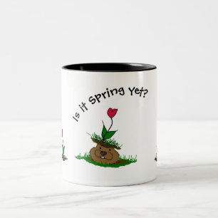  Spring Groundhog Day  Two-Tone Coffee Mug
