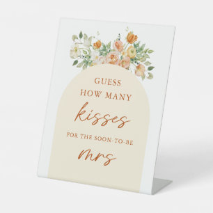 Spring Guess How Many Kisses Bridal Shower Game Pedestal Sign