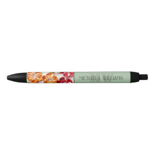 Spring Handmade sewn fabric Flowers Multicolor Black Ink Pen