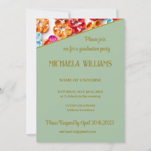 Spring Handmade sewn fabric Flowers Multicolor Invitation