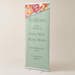 Spring Handmade sewn fabric Flowers Multicolor Retractable Banner