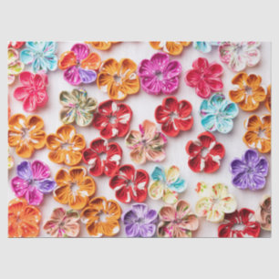 Spring Handmade sewn fabric Flowers Multicolor Tissue Paper