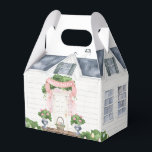 Spring | Happy Easter | House Favour Box<br><div class="desc">Surprise your friends at your Easter egg hunt with this spring house favour box. This favour box has a watercolor front door with an easter basket on the front porch. The back has a couple windows adorned with climbing roses. Colours used include olive green, pink, grey, and brown. A pink...</div>