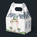 Spring | Happy Easter | House Favour Box<br><div class="desc">Surprise your friends at your Easter egg hunt with this spring house favour box. This favour box has a watercolor front door with an easter basket on the front porch. The back has a couple windows adorned with climbing roses. Colours used include olive green, pink, grey, and brown. A pink...</div>