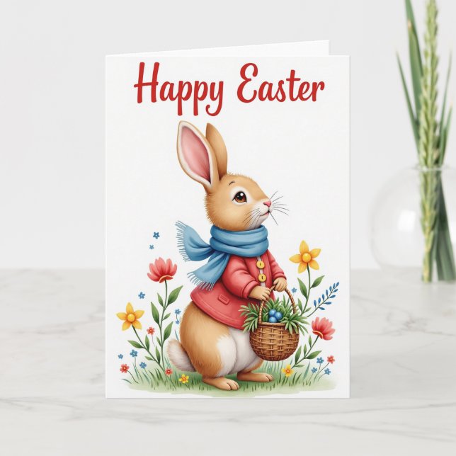 Spring Hare Greeting Card (Front)