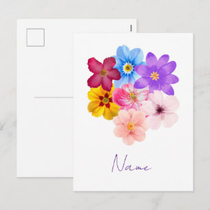 Spring Harmony - Mixed Watercolor Flower Bouquet Holiday Postcard