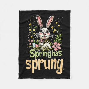 Spring Has Sprung Holiday Easter Funny Graphic Tee Fleece Blanket