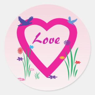 Spring Heart Love Classic Round Sticker