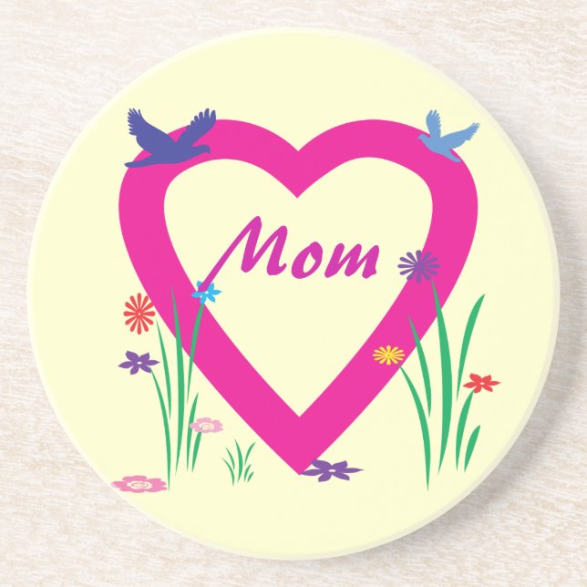 Spring Heart Mother's Day Coaster (Front)
