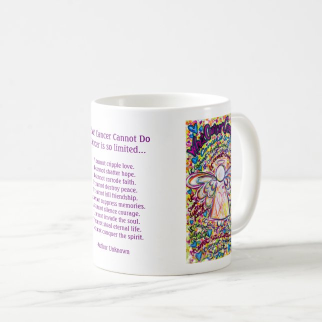 Spring Hearts Angel Cancer Cannot Poem Coffee Mugs (Front Right)