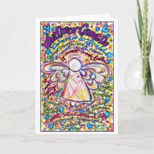 Spring Hearts Cancer Angel Greeting Card