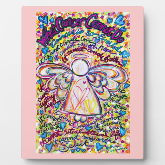 Spring Hearts Cancer Angel Painting Poem Plaque (Front)
