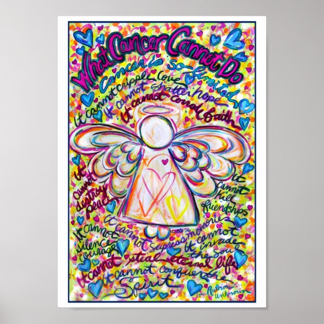 Spring Hearts Cancer Angel Print (White Edge) (Front)