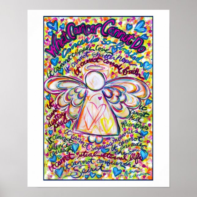 Spring Hearts Cancer Angel Print (White Edge) (Front)