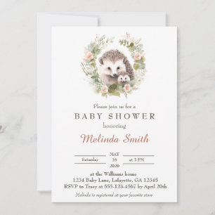 Spring Hedgehog Baby Shower Invitation 