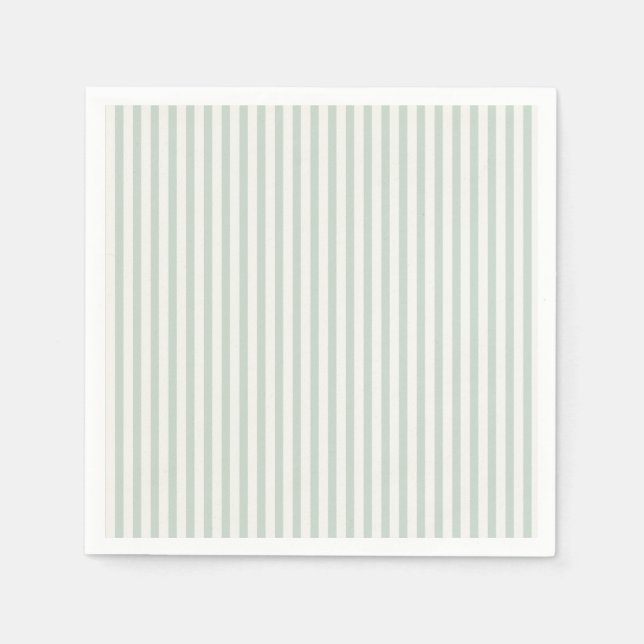 Spring Heritage Stripes | Muted Sage Napkin (Front)