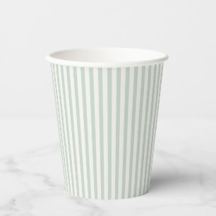 Spring Heritage Stripes Muted Sage Paper Cups
