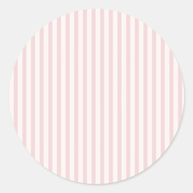 Spring Heritage Stripes | Soft Blush Classic Round Sticker (Front)