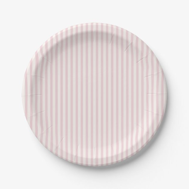 Spring Heritage Stripes | Soft Blush Paper Plate (Front)