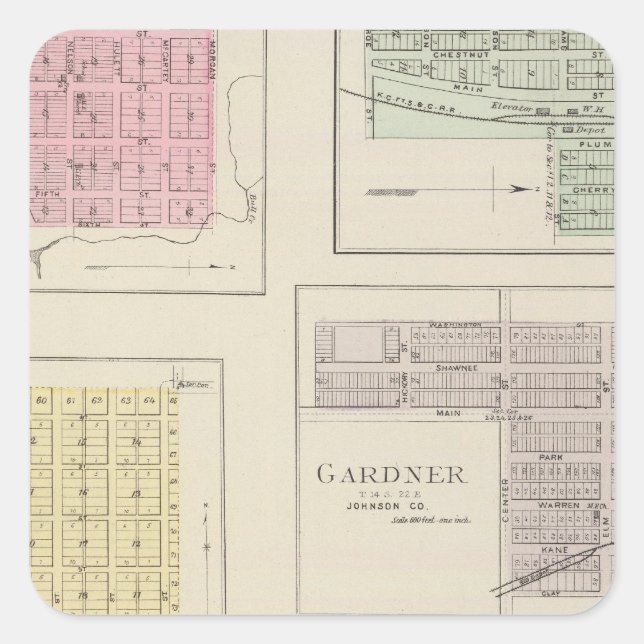 Spring Hill, Edgerton, Ocheltree, Gardner, Kansas Square Sticker (Front)